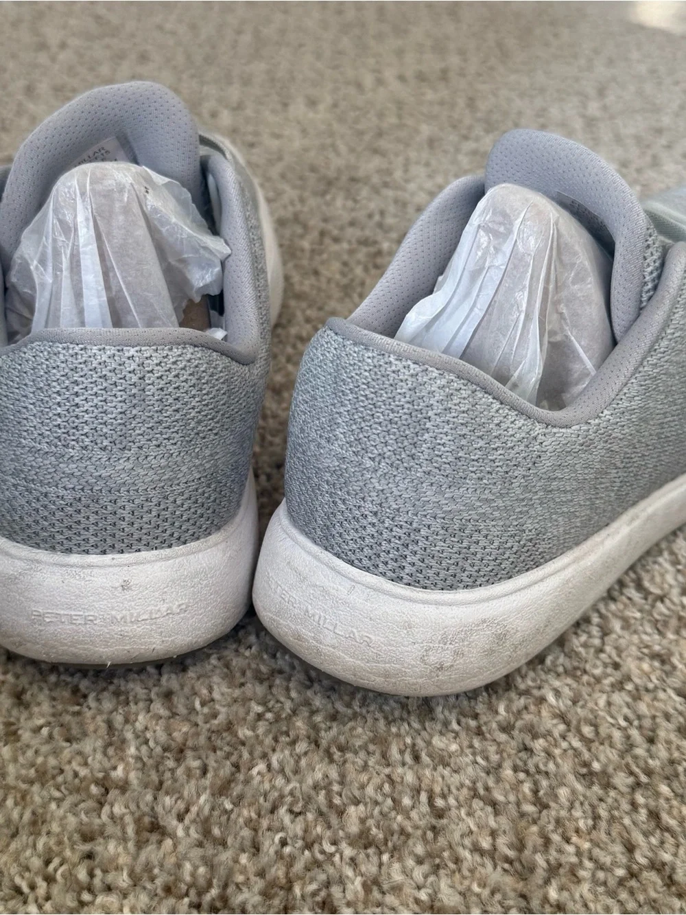 Peter Millar Drift Light Gray Knit Casual Sneakers